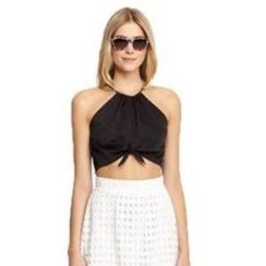 Zinke Women's Tie-front Keyhole Wren Crop Top